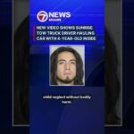 Surveillance video shows father chasing after truck towing car with a 4-year-old daughter inside