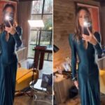 Victoria Beckham’s Low-Cut Teal Dress Needs To Go to Your Car