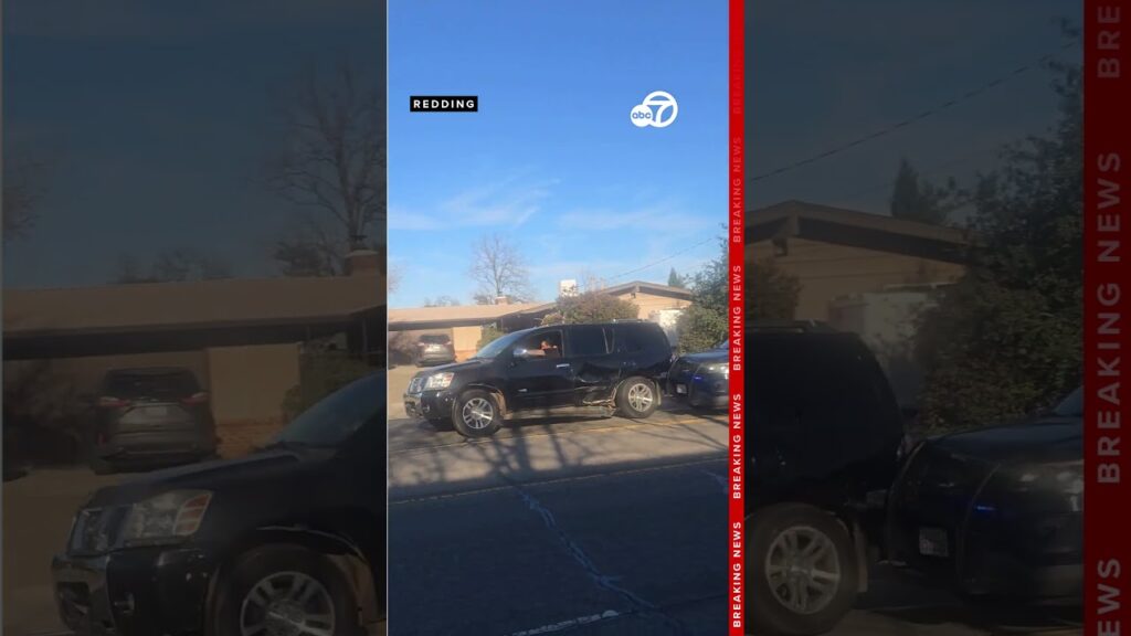 VIDEO: Officers attempt pit maneuver on suspect’s vehicle in Redding, California
