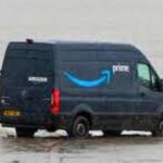 Amazon delivery van abandoned after driver follows sat nav into River Thames