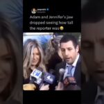 Adam Sandler and Jennifer Aniston’s jaw dropped seeing how tall the reporter was 😭