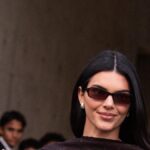 Kendall Jenner Wears Her Chocolate Shawl Like a Cape at Milan Fashion Week