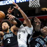 Tempers flare in 1st half of Spurs-Pistons game in a matchup of 2 of NBA’s top teams