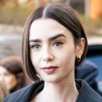 Lily Collins’s Crop Top is Made of Nothing but Pink Beaded Fringe