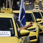 Taxi drivers on strike across Greece