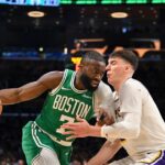 With Pat Riley watching, Lakers routed by Celtics in rivalry game