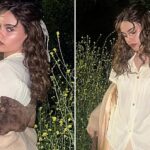 Ariana Greenblatt Models Romantic Fashion Moment in After-Dark Shoot Surrounded by Wildflowers