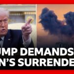 Trump tells Iran to surrender claiming its airforce and navy are “gone” | BBC News