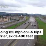 Driver going 125 mph on I-5 flips over highway barrier in Washington and skids 400 feet, police say