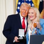 Trump Chokes Up After Olympian Presents Him Her Order of Ikkos Medal