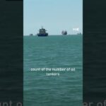 Journalist films congestion of ships at Strait of Hormuz