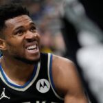 Giannis Antetokounmpo hurts knee on fall but bristles at concern: ‘I do trust my body’