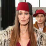 Alana Hadid Frees the Nipple in Sheer Red Silk on Paris Fashion Week Runway