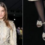 Barbara Palvin Leans Into the Python Heel Trend at Elie Saab in Paris