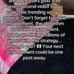 @nicholehailey22 Small creators use the trending sounds with a 7 second post tod…