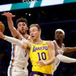 Short-handed Lakers blown out again by Thunder, on verge of falling to 5th place in West
