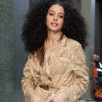 Chase Infiniti Dons Sheer Jason Wu Coat as Dress With Dangerously High Slit