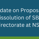 Update on Proposed Dissolution of SBE Directorate at the National Science Foundation (NSF) –