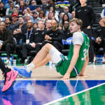 Cooper Flagg exits Mavericks’ season finale with ankle sprain